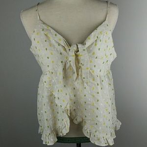 Anthropologie ruffled spaghetti strap top